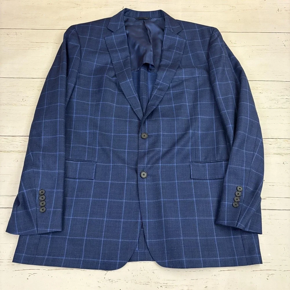 Brooks Brothers Blazer Unstructured Sport Coat Men 44L Blue Wool Reda Regent Fit
